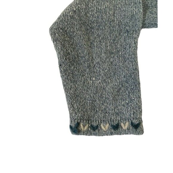 VTG Woolrich Women's Sz XL Aquifer Gray Blue Wool Blend 1/4 Zip Pullover Sweater - Picture 9 of 11